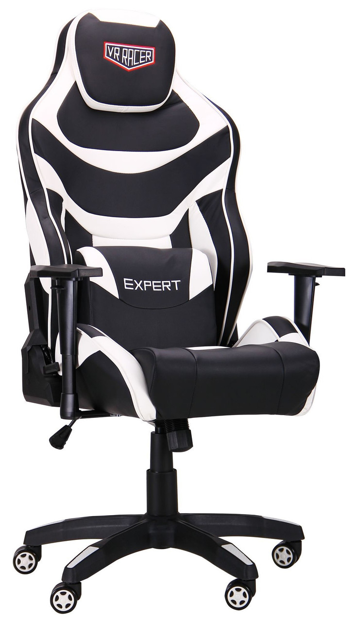 Комп'ютерне ігрове крісло чорно-біле для приставки Tilt VR Racer Expert Virtuoso геймеру, підліток AMF, фото 1