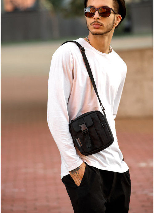 Чоловіча сумка месенджер Sambag чорна, фото 1