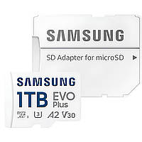 Карта памяти Samsung 1 TB microSDXC Class 10 UHS-I U3 V30 A2 EVO Plus + Адаптер