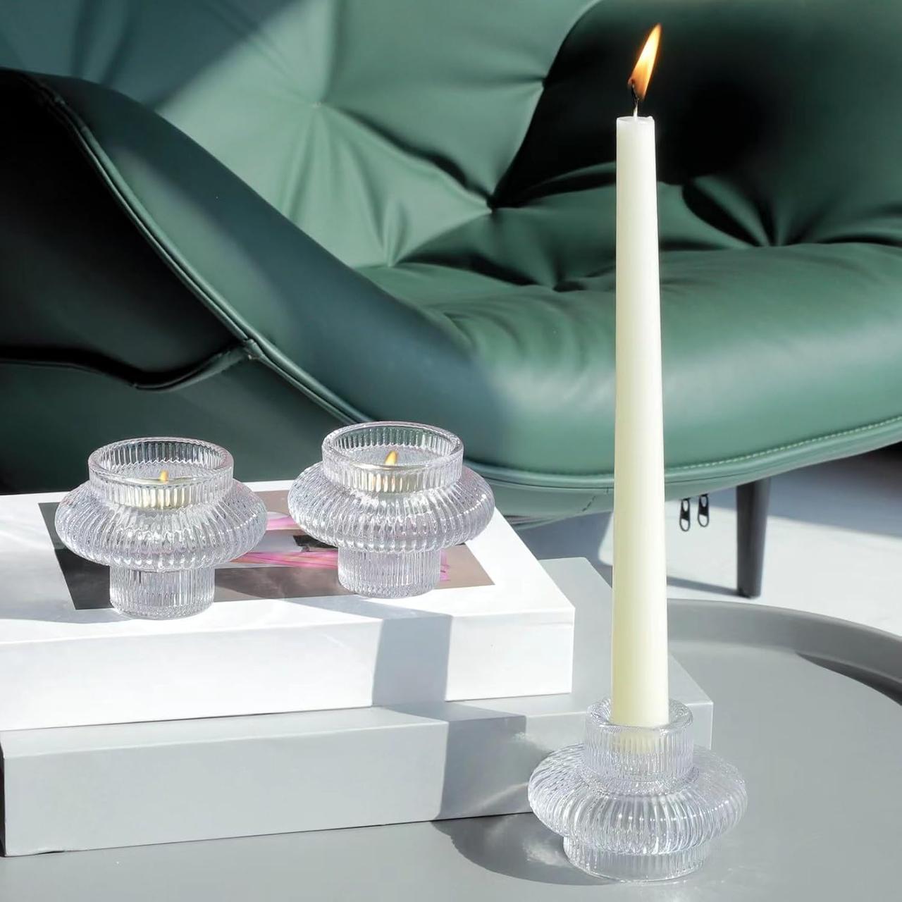 Vohocandle - Набір із 6 скляних свічників для декору столу та весіль