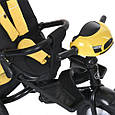 Велосипед дитячий триколісний Turbo Trike MT 1007 (жовтий колір) з батьківською ручкою, фото 7