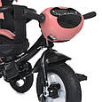 Велосипед дитячий триколісний Turbo Trike MT 1007 (персиковий колір) з батьківською ручкою, фото 3