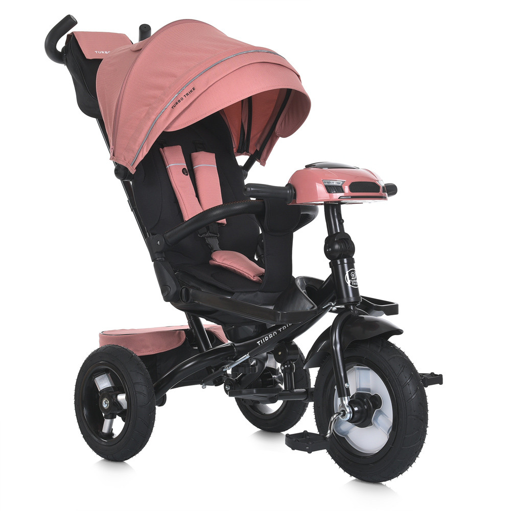 Велосипед дитячий триколісний Turbo Trike MT 1007 (персиковий колір) з батьківською ручкою, фото 1