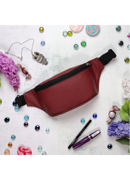 Сумка на пояс бананка Sambag Tirso MSH бордо, фото 1