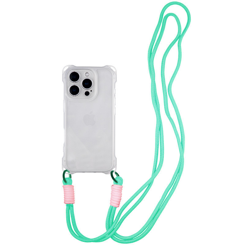 Чохол з шнурком TPU CrossBody with straps для iPhone 14 (6.1") Transparent