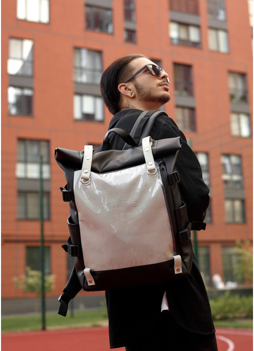 Чоловічий Рюкзак Sambag RollTop Hacking чорно-сірий, фото 1