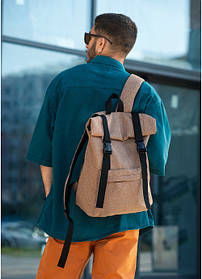 Чоловічий Рюкзак ролл Sambag RollTop Milton коричневий тканевий