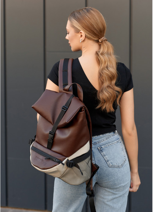 Рюкзак Sambag Rene ReneDouble шококлад жіночий, фото 1