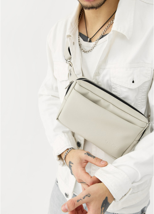 Чоловіча сумка бананка Sambag Harvi сіра, фото 1