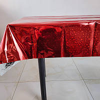 Скатертина клейонка із фольги з голограмою 270 на 100 см червоний