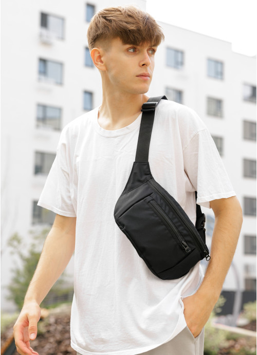 Сумка на пояс бананка Sambag Tirso  LCH чорний тканевий, фото 1