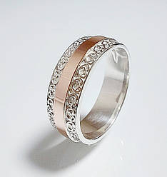 Срібна обручка з золотими накладками