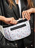 Велика тканева сумка  з екошкірою на пояс бананка Sambag Tirso Max біла, фото 7