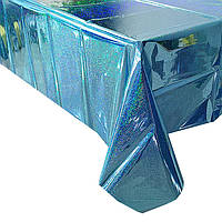 Скатертина клейонка із фольги з голограмою 270 на 100 см блакитний