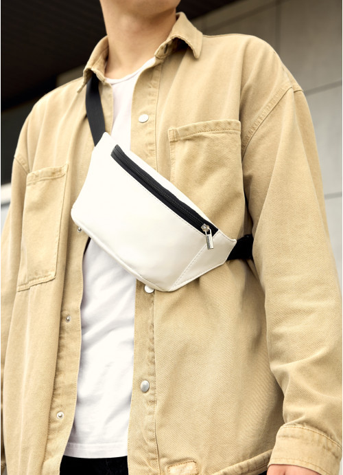 Сумка на пояс бананка Sambag Tirso MSH біла чоловіча, фото 1