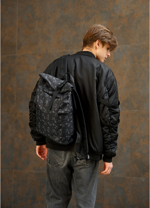 Рюкзак Sambag рол RollTop X чорний принт, фото 1