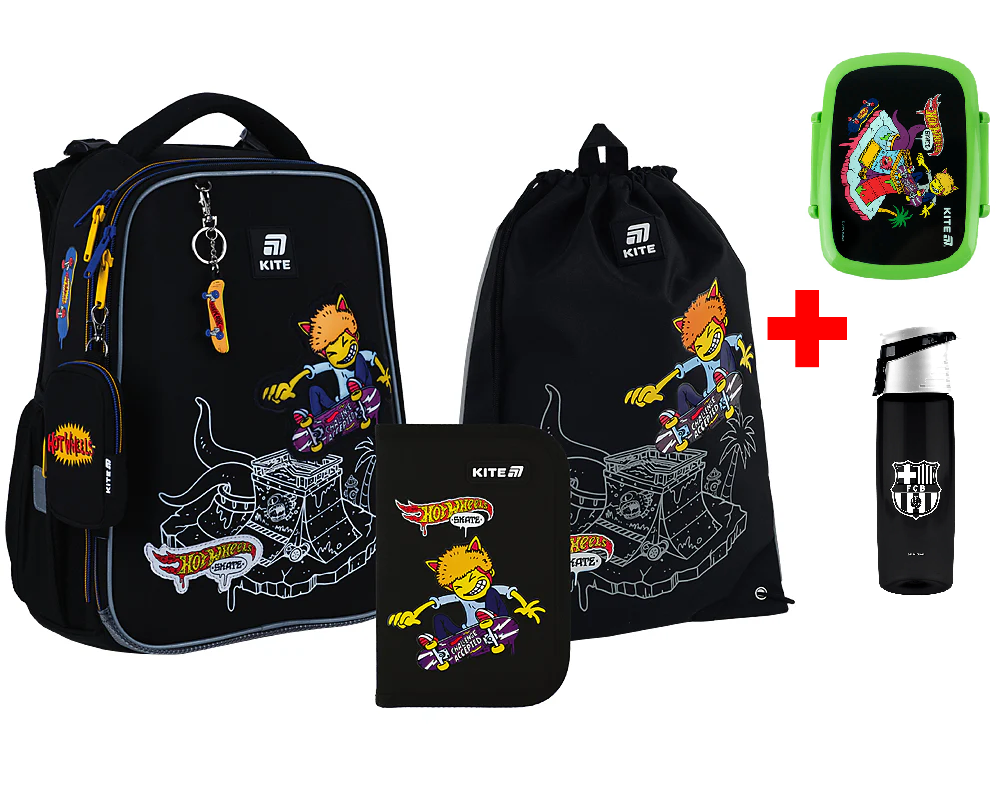 Шкільний набір Kite Education Hot Wheels Skate SET_HW25-531M (рюкзак, пенал, сумка)