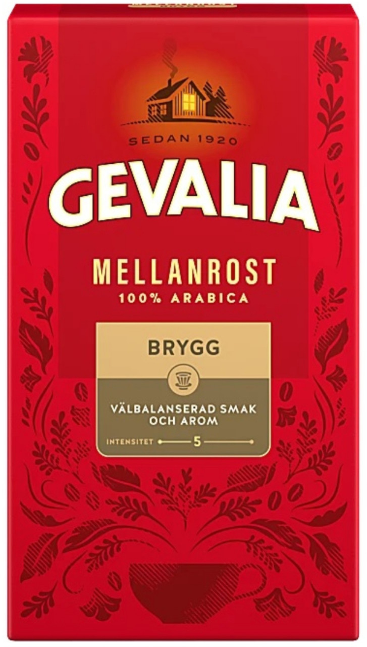 ОРИГІНАЛ! Кава мелена Gevalia Mellanrost BRYGG 450г, 100% Arabica Швеція (ТЕРМІН ДО 06.08.25)