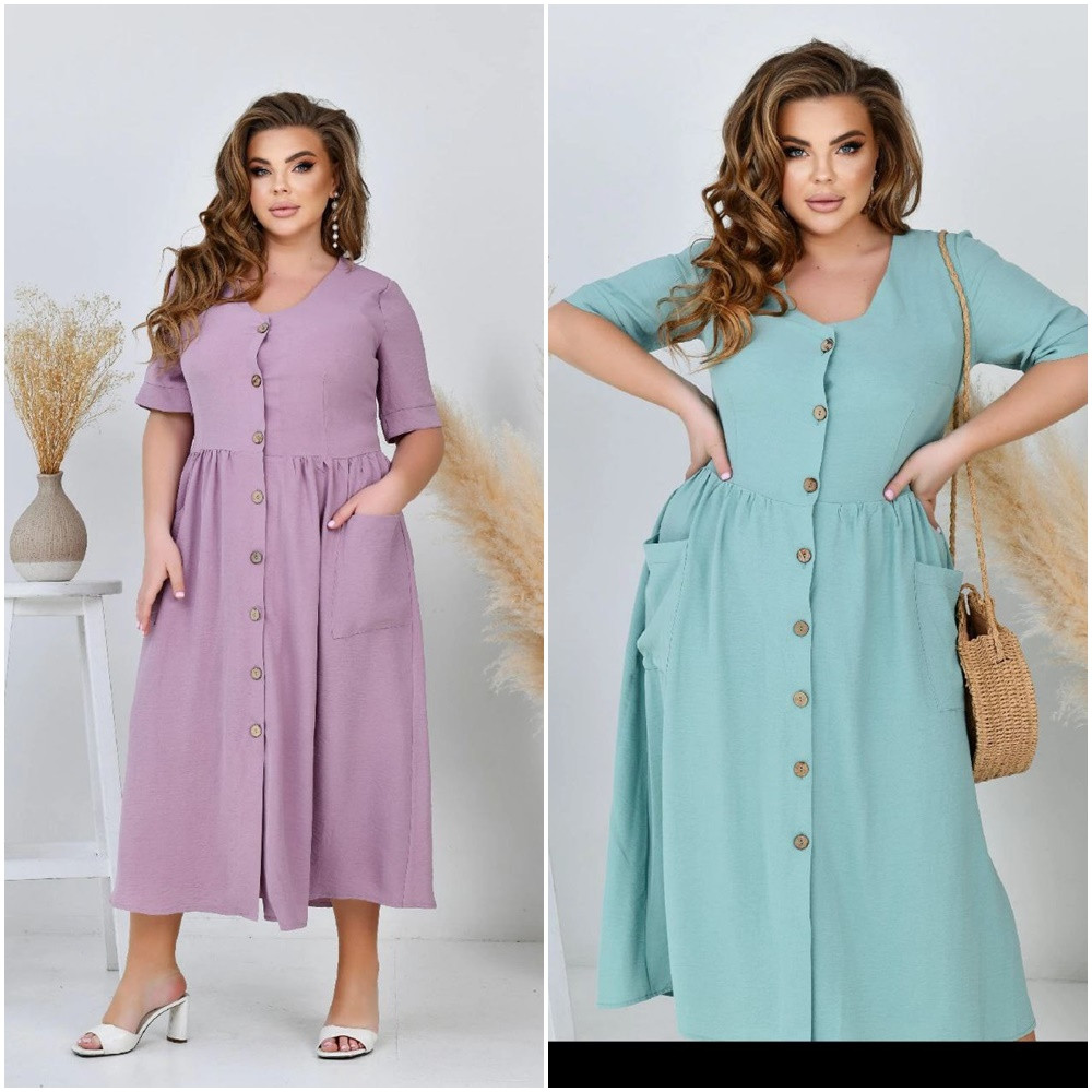 Літня красива сукня вільного крою з тканини кріпиться батальні і супербатальні розміри, фото 1