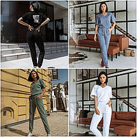 Супер стильний літній комбінезон із стрейч льону на бретелях напівбатал та батал