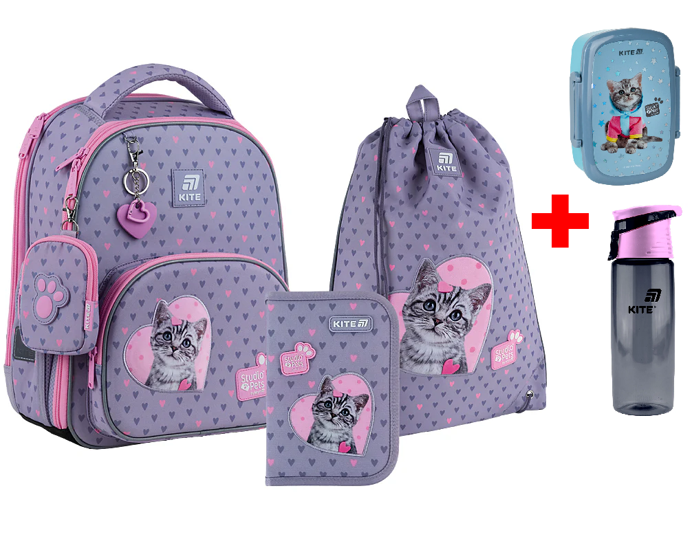 Шкільний набір Kite Education Studio Pets SET_SP25-556M (рюкзак, пенал, сумка)