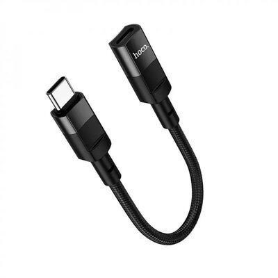 Кабель HOCO U107 Type-C male to iPhone female adapter cable(L=0.1m) Black