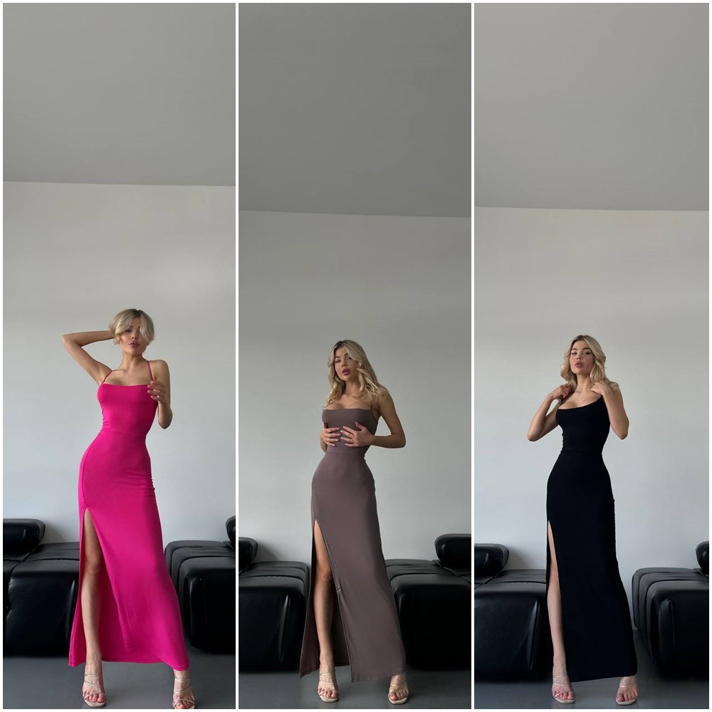 Стильне чорне плаття завдовжки міді без рукав із віскози розміри норма, фото 1