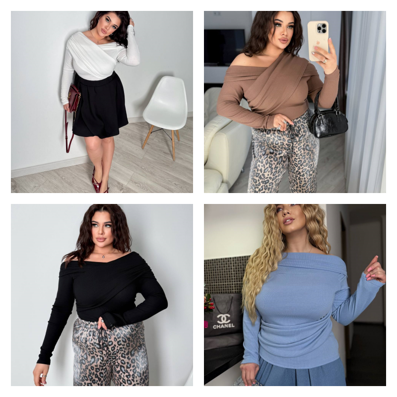 Жіноча кофта з відкритим плечем, фото 1