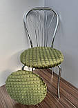 Чохол на круглий стілець Комплект 4 шт на резинці Накидка сидіння на стільці круглі, фото 2