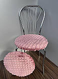 Чохол на круглий стілець Комплект 4 шт на резинці Накидка сидіння на стільці круглі, фото 5