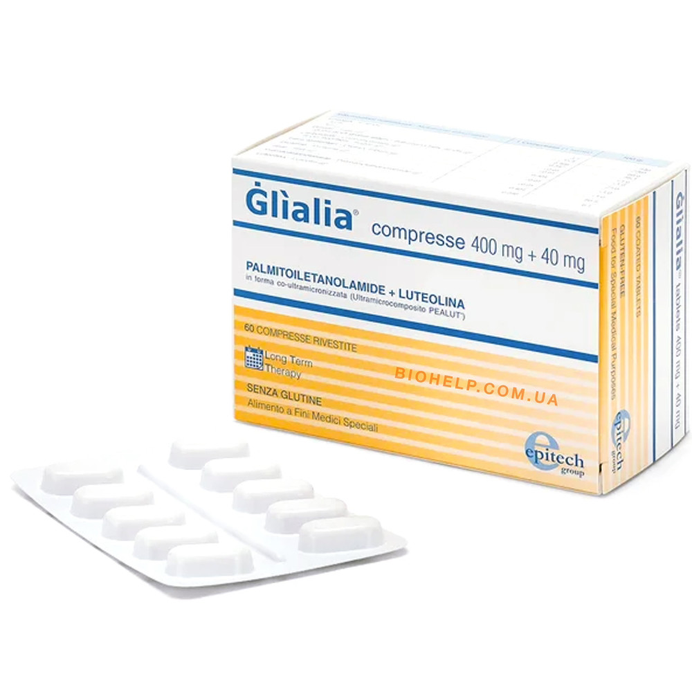 Пальмітоеетаноламід (ПЕА/PEA)+ Лютеолін 400mg+40mg при неврологічних розладах 60 табл BX857, фото 1