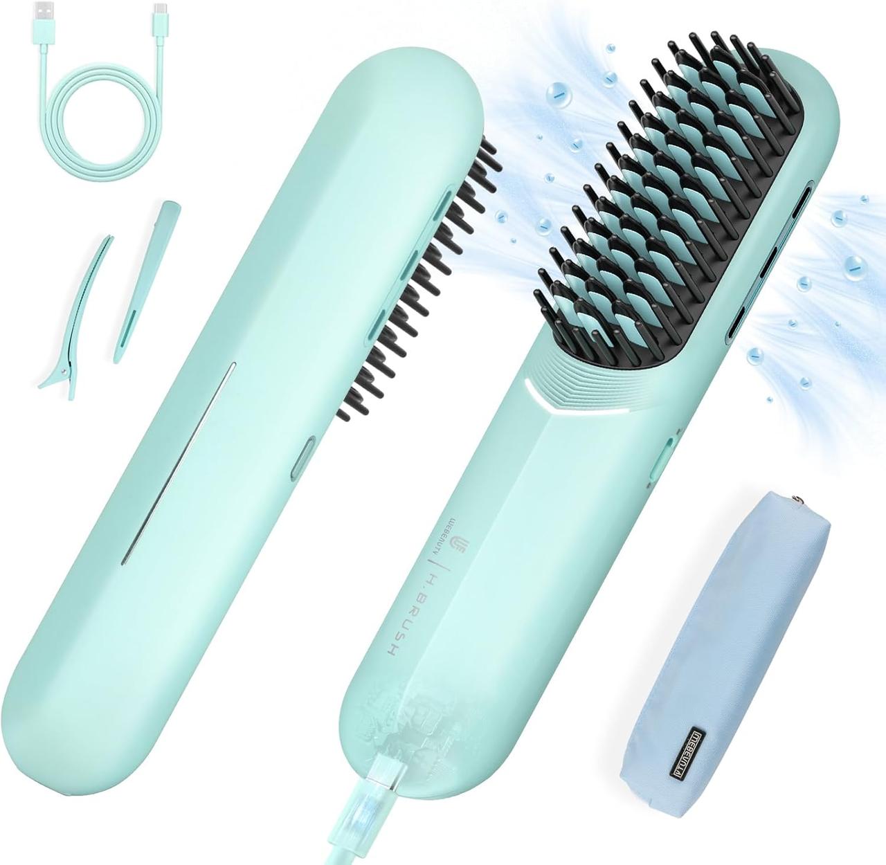 Бездротовий випрямляч для волосся зі щіткою - Webeauty Porta - Mini Travel Dual Voltage Rechargeable, синій, фото 1