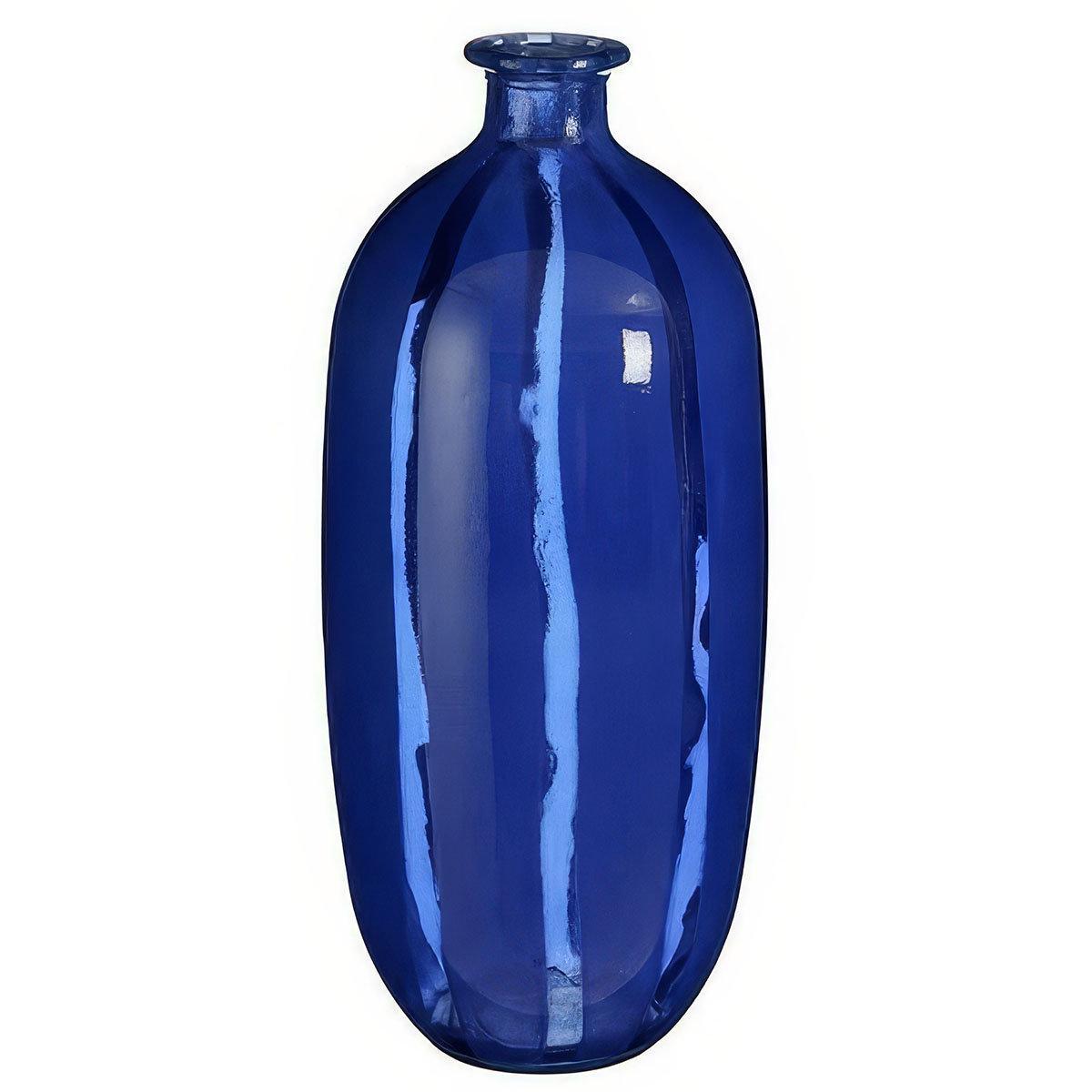 Ваза зі скла висока в синьому кольорі, фото 1