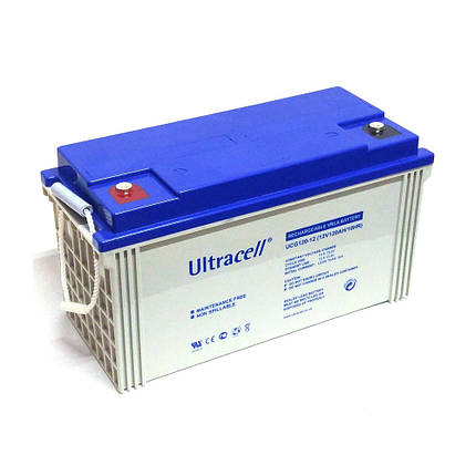 Акумуляторна батарея Ultracell UCG120-12 GEL 12 V 120 Ah (409 x 176 x 225), 37 kg White Q1/40, фото 1