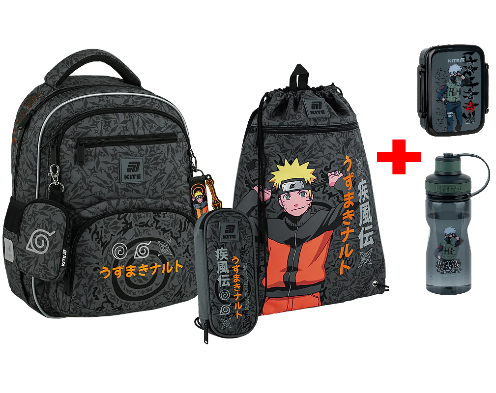 Шкільний набір Kite Education Naruto Shippuden SET_NR25-773M (рюкзак, пенал, сумка)