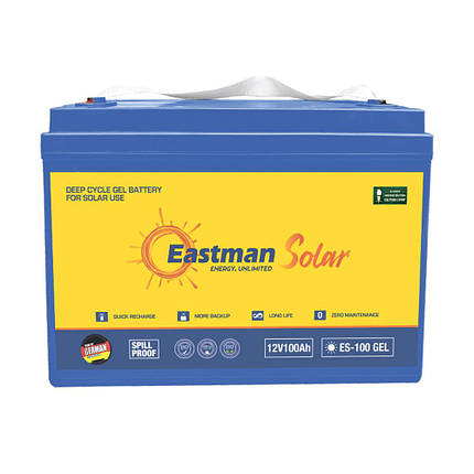 Акумуляторна батарея EASTMAN ES100 DEEP CYCLE GEL 12 V 100 Ah T16, 750 cycles, 800A (330 x171x214(220)) Blue., фото 1
