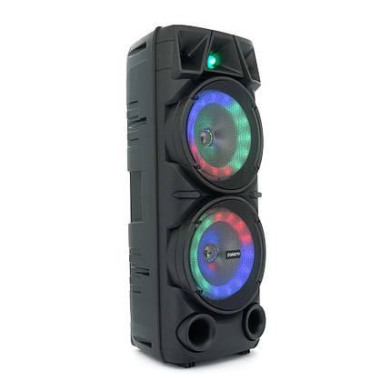 Потужна акустична система з підсвіткою ZQS8210, 2*20W, 1*Bluetooth-мікрофон, пульт, вбудований акум, фото 1
