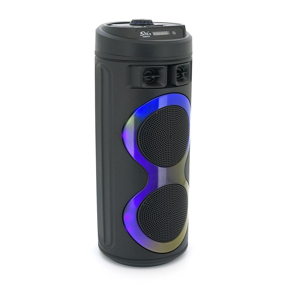 Акустична система з підсвіткою ZQS6220, 2*10W, вбудований акум 3000mAh, живлення від USB-кабелю, Black, Box