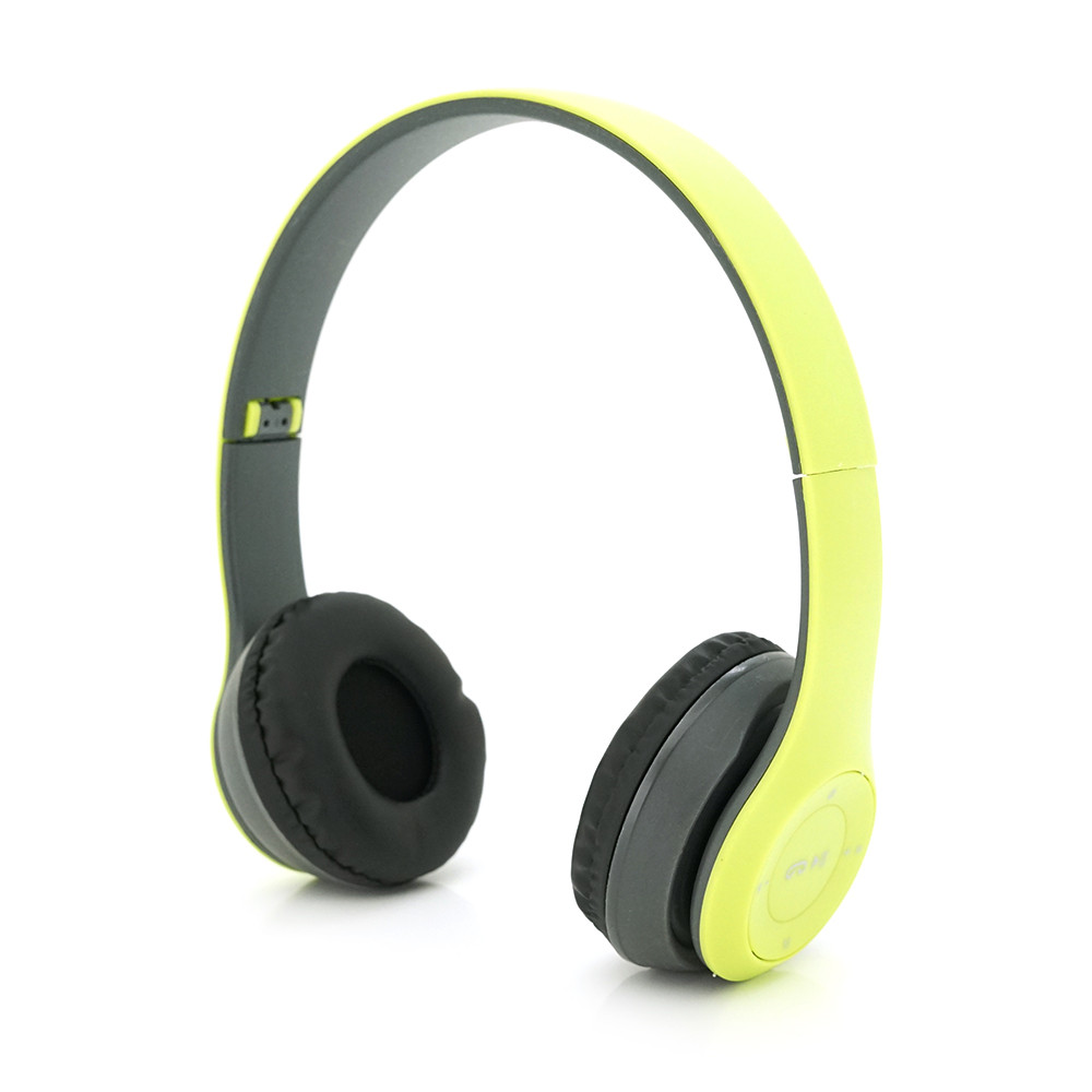 Бездротові Bluetooth-навушники P47 Led, Green/Silver