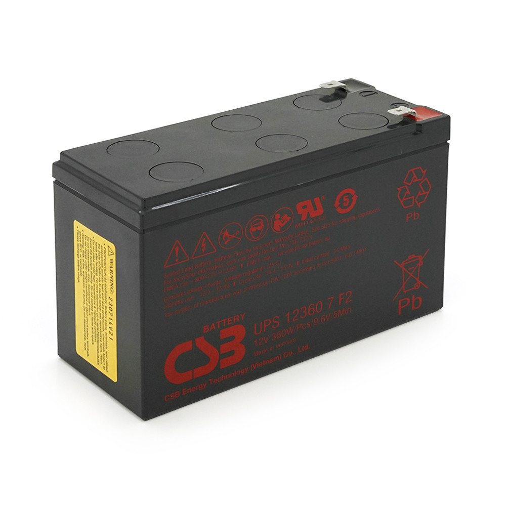 Акумуляторна батарея CSB UPS12360, 12V7Ah (151х65х94 мм), 2kg