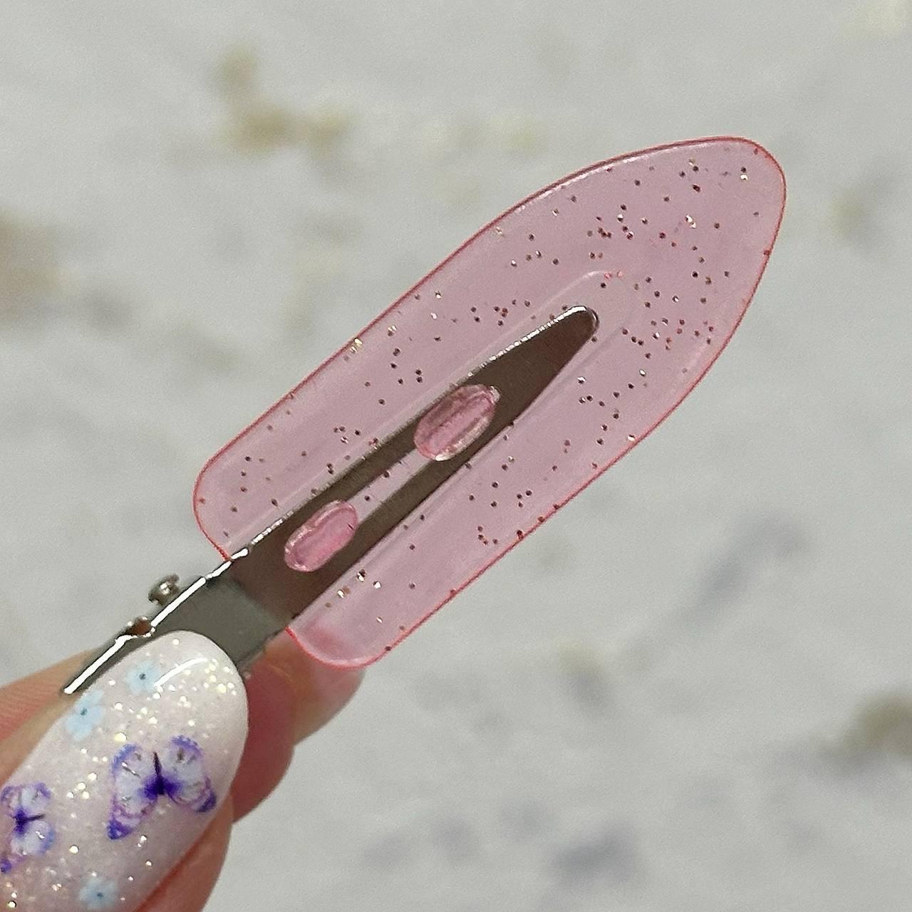 Заколка-затискач для волосся рожева Shine (1 штука)