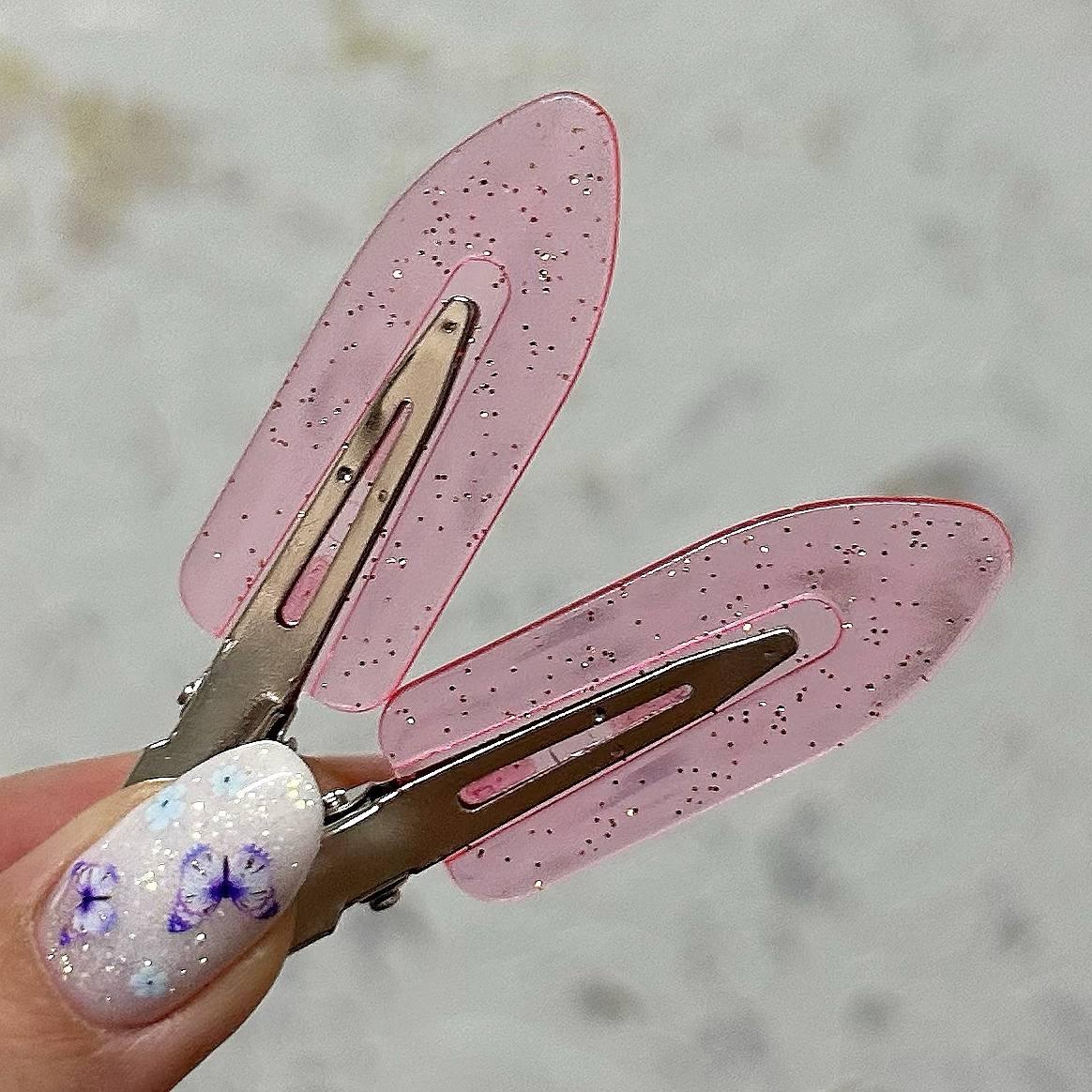 Набір заколок-затискачів для волосся рожевих Shine (2 штуки), фото 1