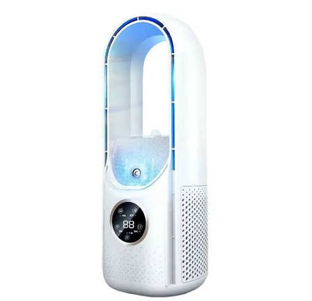 Акумуляторний настільний міні вентилятор SMART 10042 Портативний USB вітродуйка з дисплеєм Білий, фото 1