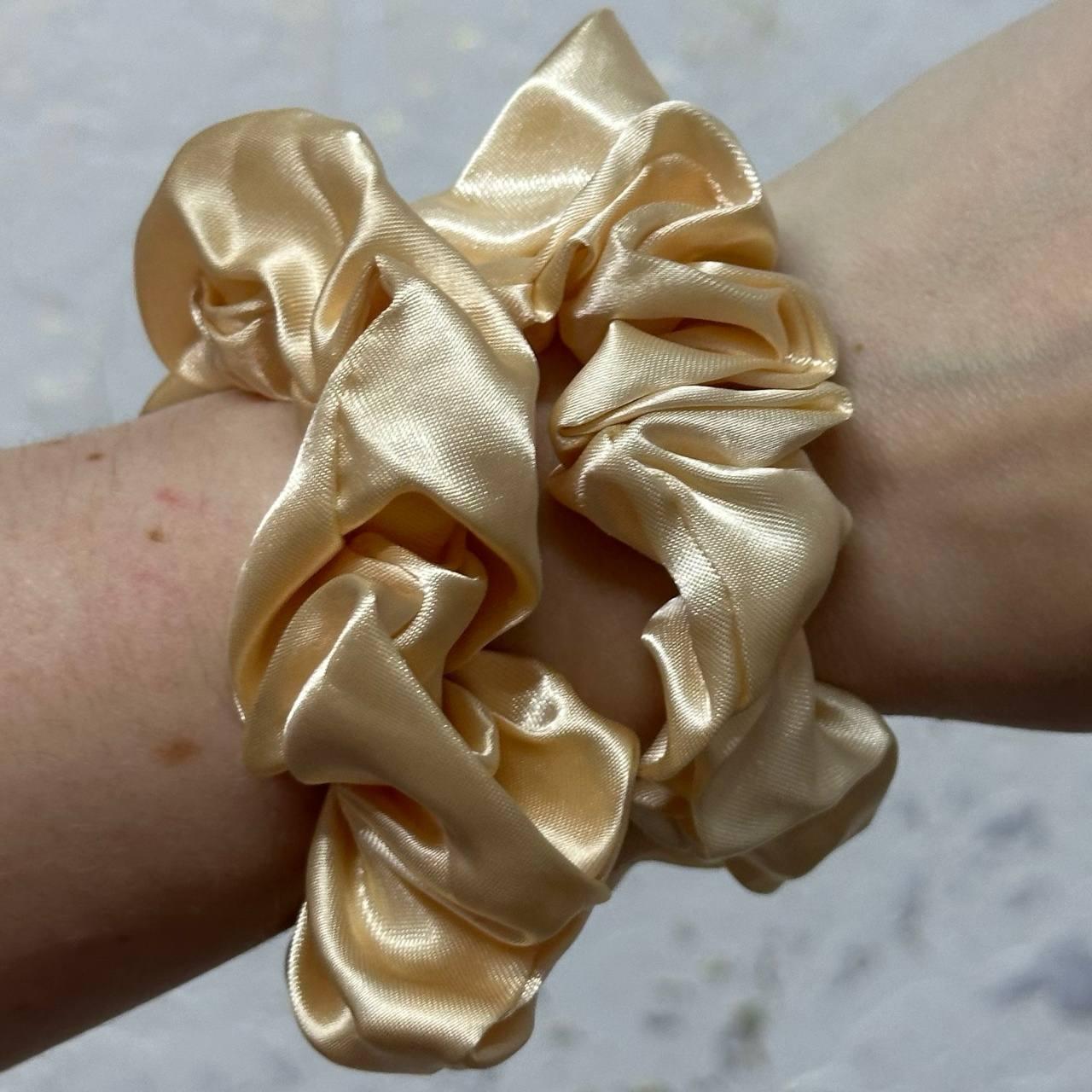 Набір атласних резинок для волосся 2 шт (Шампань)