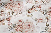 Ранфорс 240 см Гортензии, розы, бабочки digital