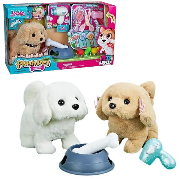 Інтерактивна іграшка цуценя ходить гавкає Плюшевий домашній улюбленець Іграшковий набір грумера собачка аксесуари, фото 1