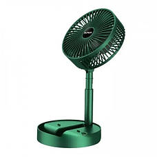 Акумуляторний настільний вентилятор Telescopic Folding Fan Портативний складна міні USB ветродуйка Зелений, фото 4
