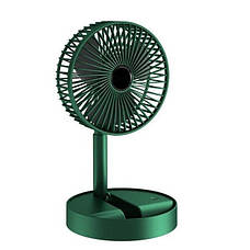 Акумуляторний настільний вентилятор Telescopic Folding Fan Портативний складна міні USB ветродуйка Зелений, фото 3