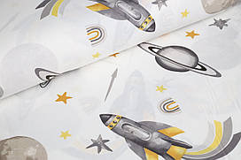 Ранфорс 240 см Космос, білий (залишок 2.5мп)