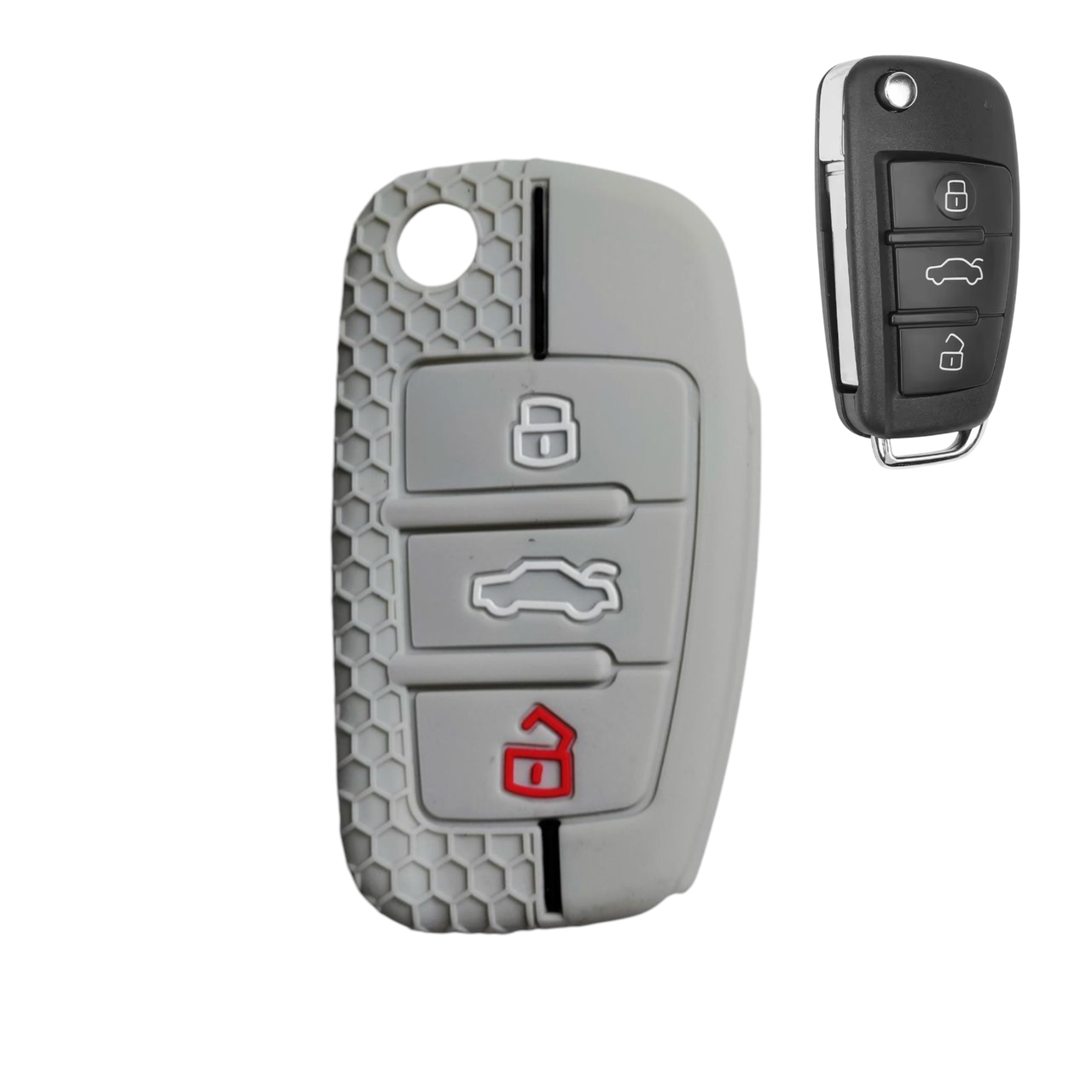 Чохол для ключа Audi сірий, фото 1